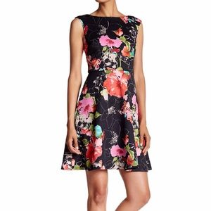 Adrianna Papell floral print scuba dress